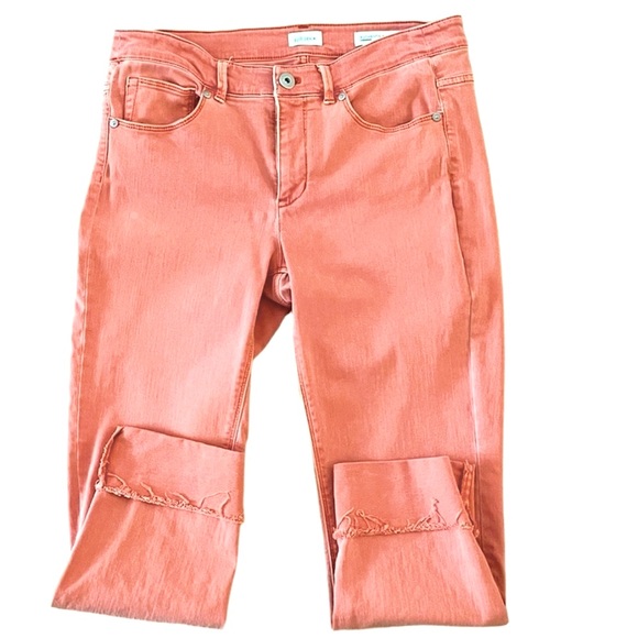 J. Jill Denim - J. JILL Sienna Denim Authentic Fit Cropped Cuffed Washed Raw Hem Jeans Size 4